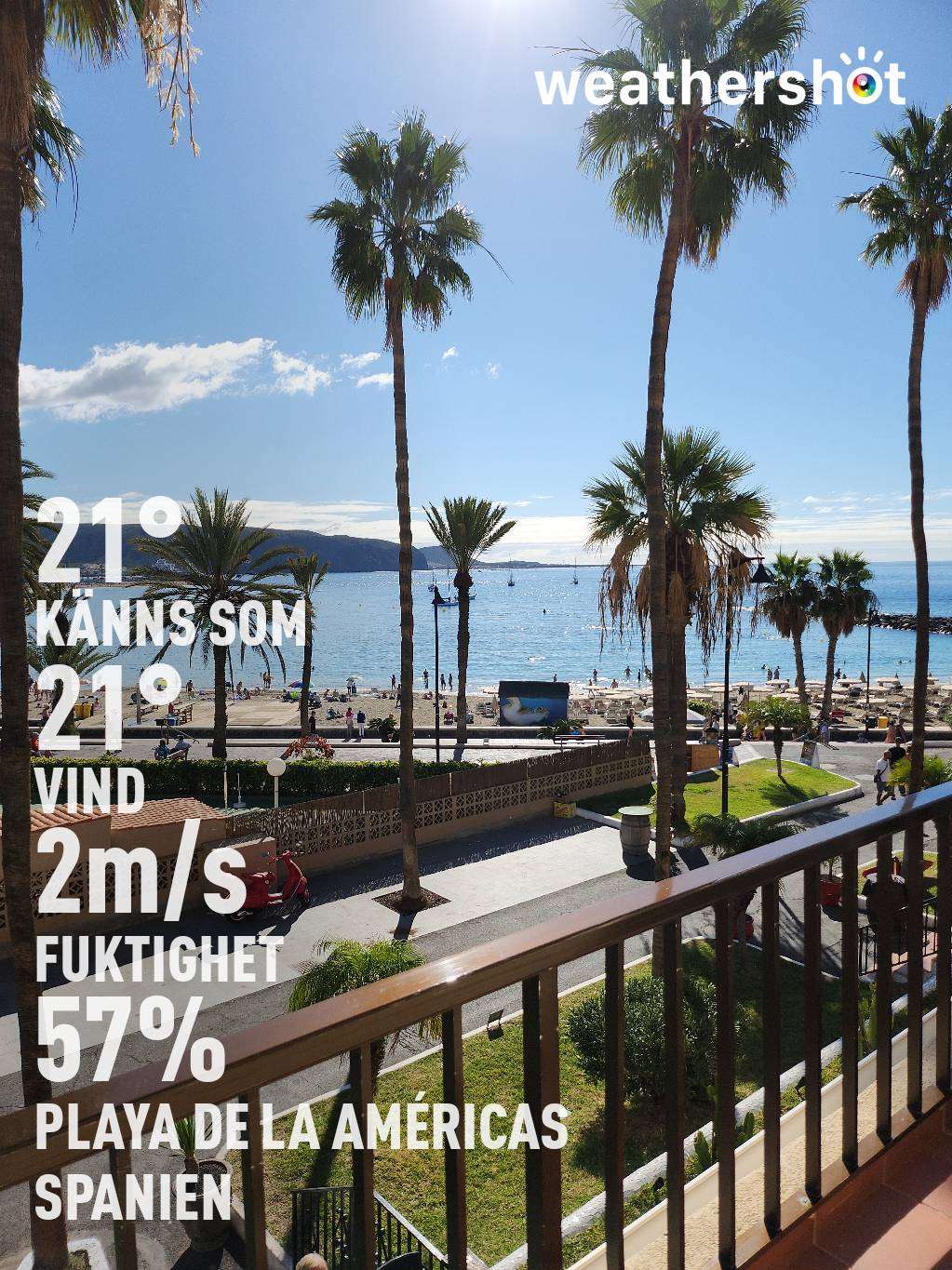 Weathershot photo, Arona, Tenerife, January 2023, 21 °C