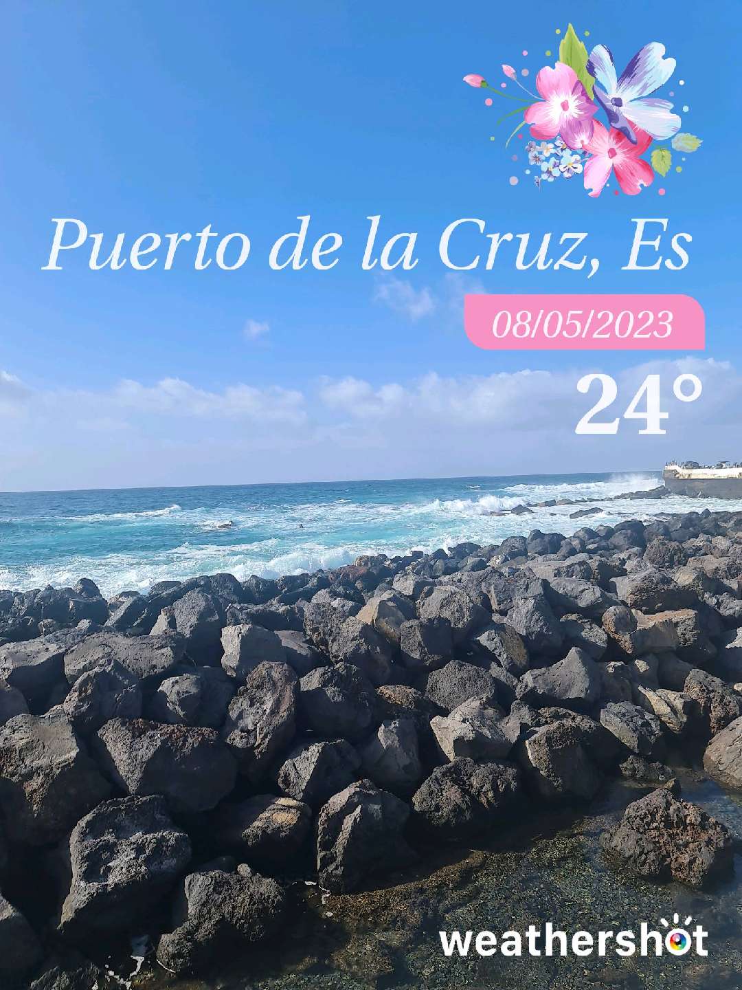 Weathershot photo, Puerto de la Cruz, Tenerife, May 2023, 24 °C