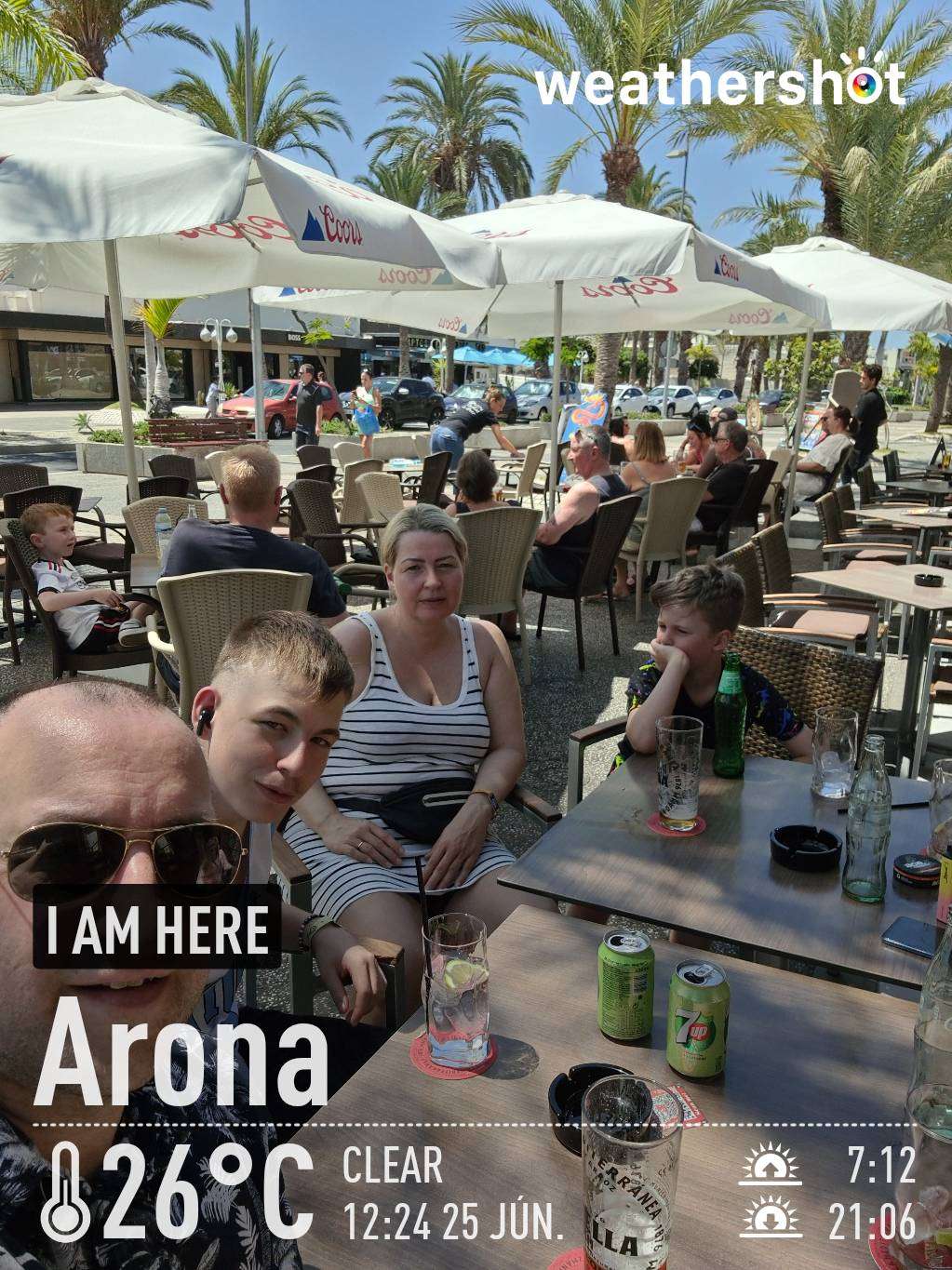 Weathershot photo, Playa de la Américas, Tenerife, June 2023, 26 °C