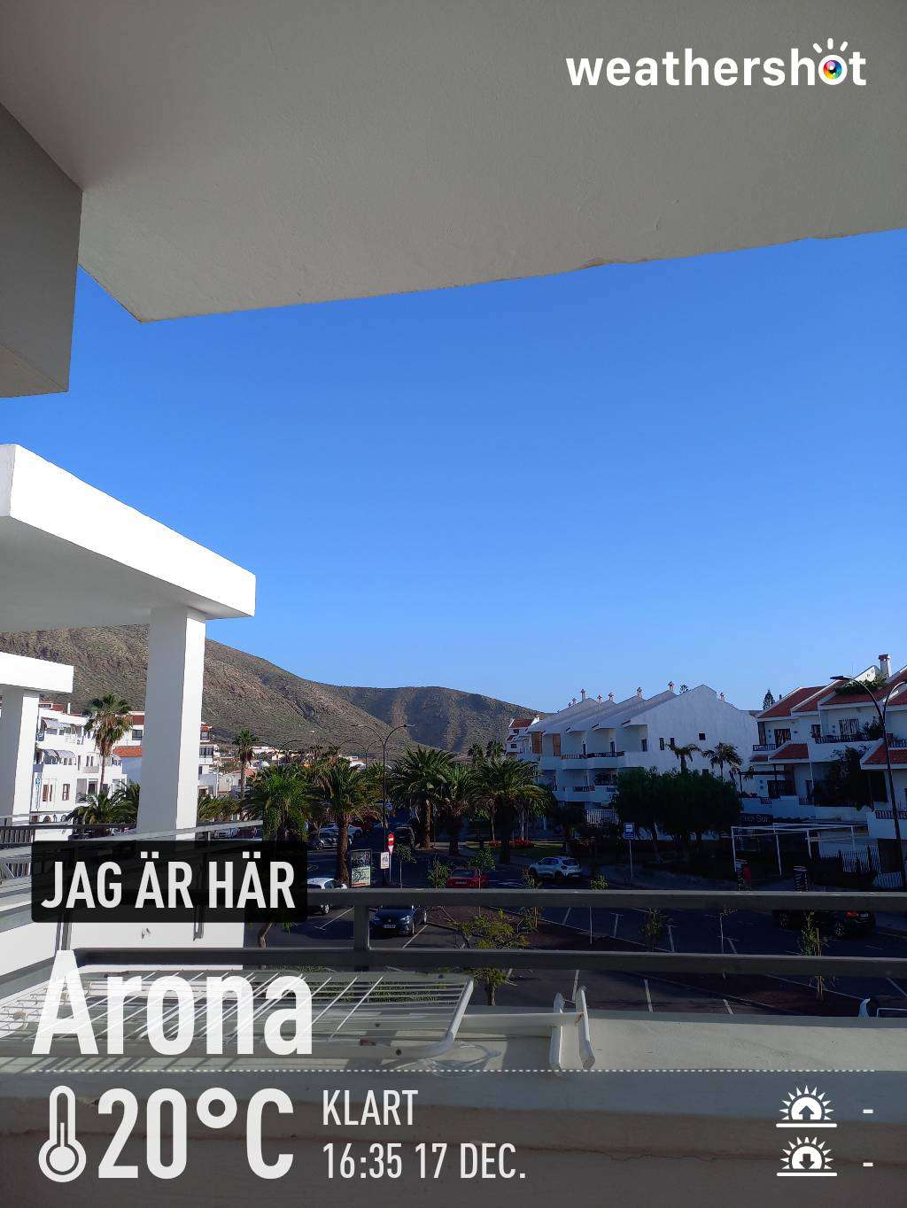 Weathershot photo, Arona, Tenerife, December 2023, 20 °C