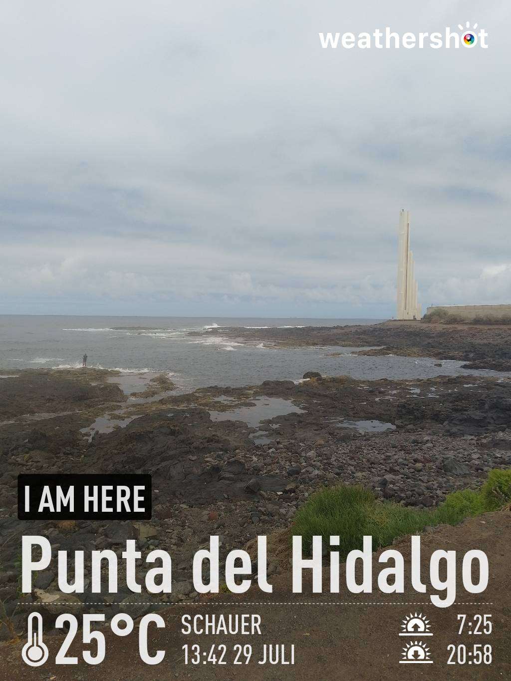 Weathershot photo, Punta del Hidalgo, Tenerife, July 2024, 25 °C