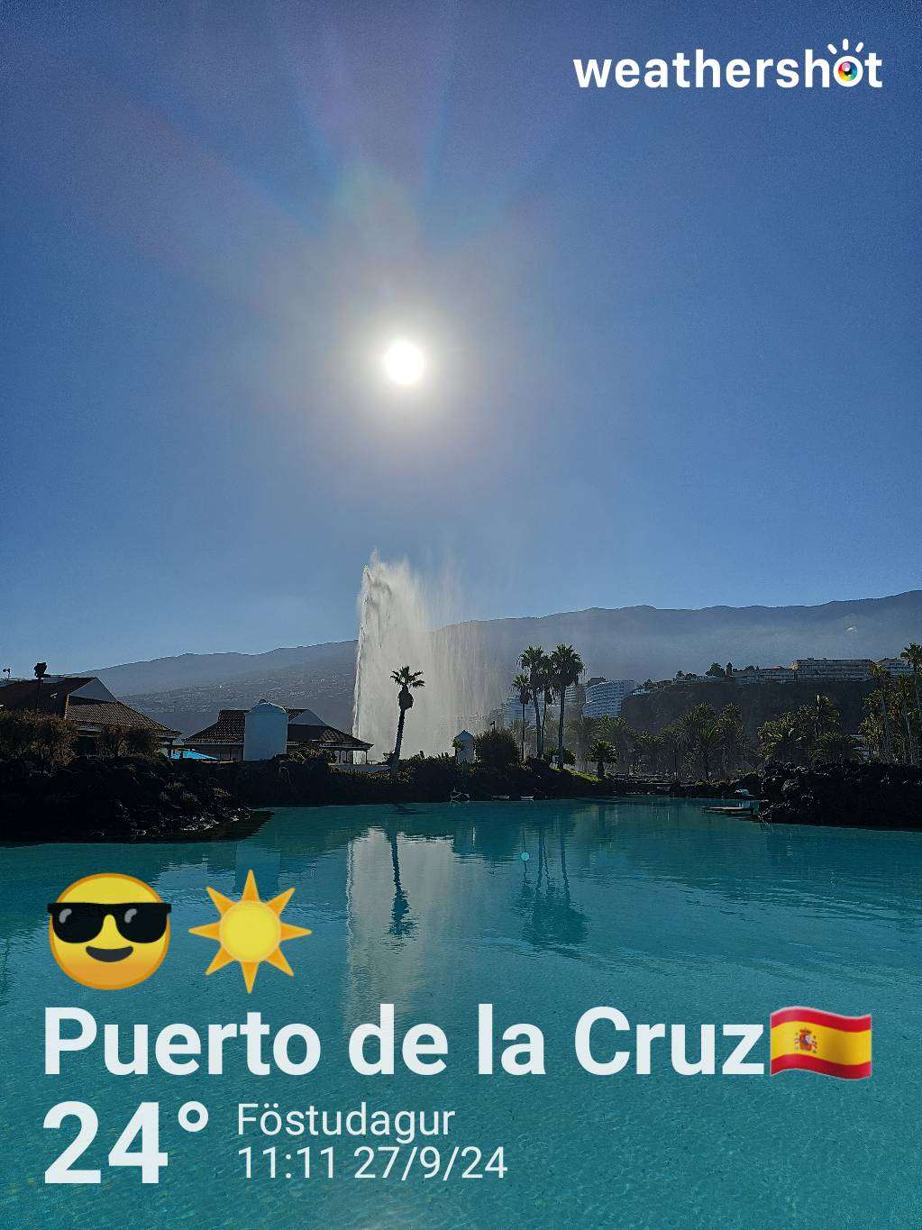 Weathershot photo, Puerto de la Cruz, Tenerife, September 2024, 24 °C