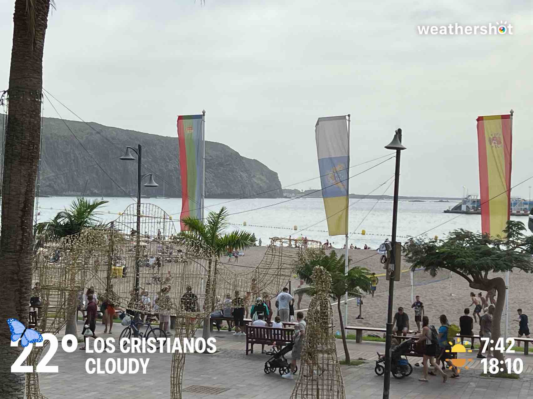 Weathershot photo, Los Cristianos, Tenerife, December 2024, 22 °C