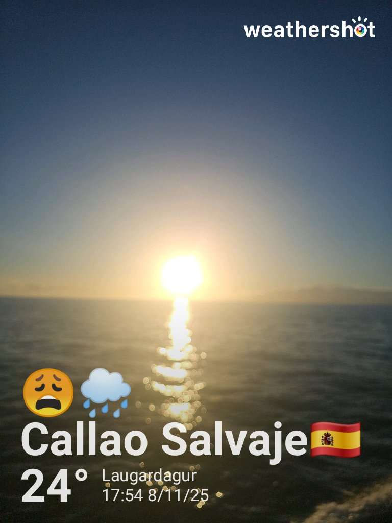Weathershot photo, Callao Salvaje, Tenerife, November 2025, 24 °C