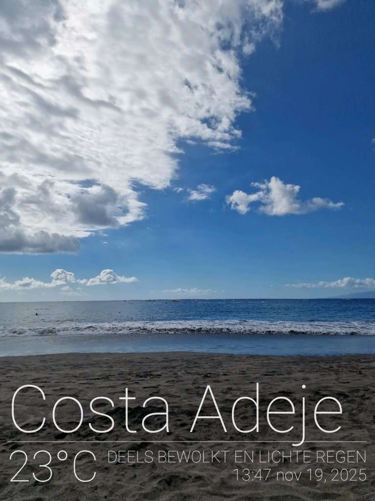 Weathershot photo, Costa Adeje, Tenerife, November 2025, 23 °C