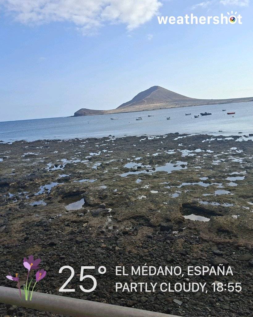 Weathershot photo, El Médano, Tenerife, July 2026, 25 °C