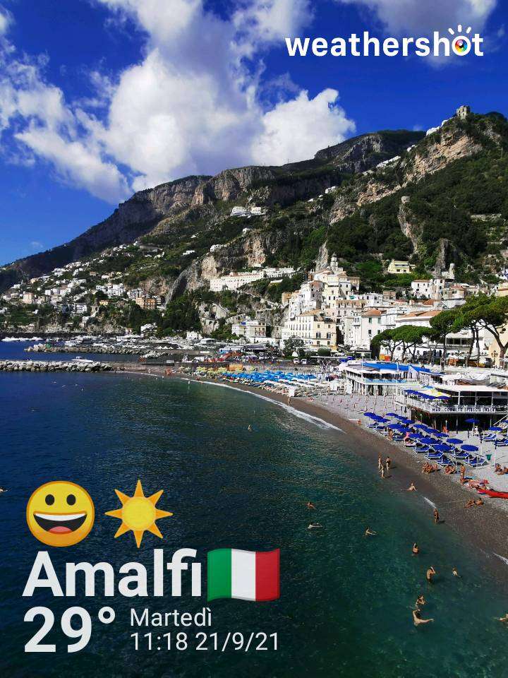 Weather in Amalfi, 35°C — September 21, 2021 (community photo)