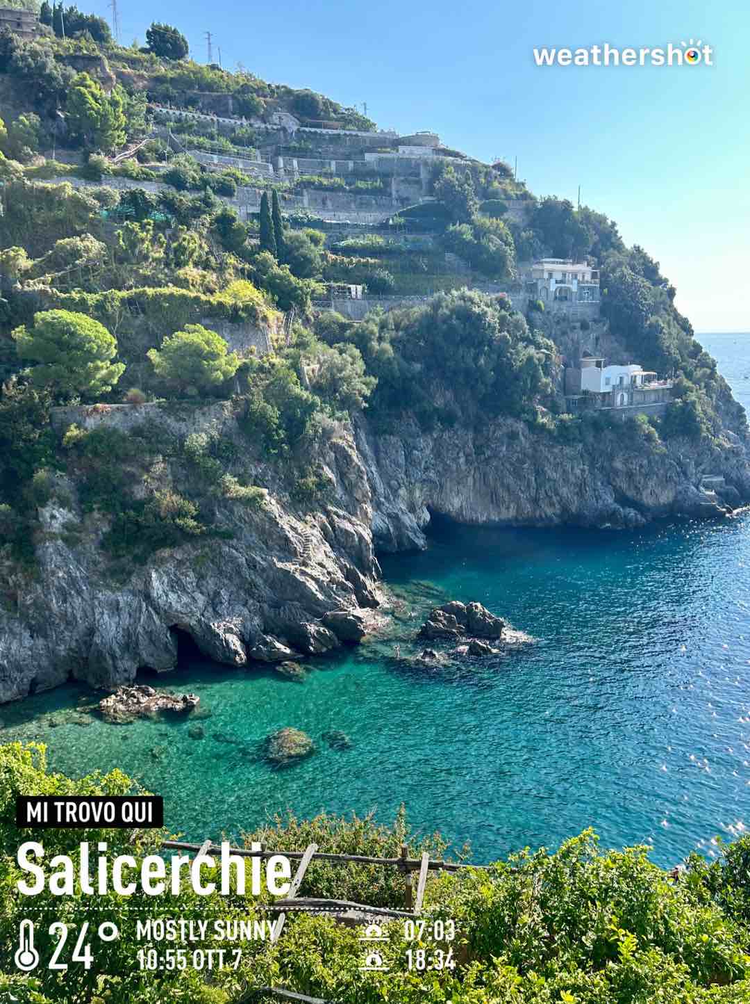 Weather in Maiori, 24°C — October 7, 2023 (community photo)