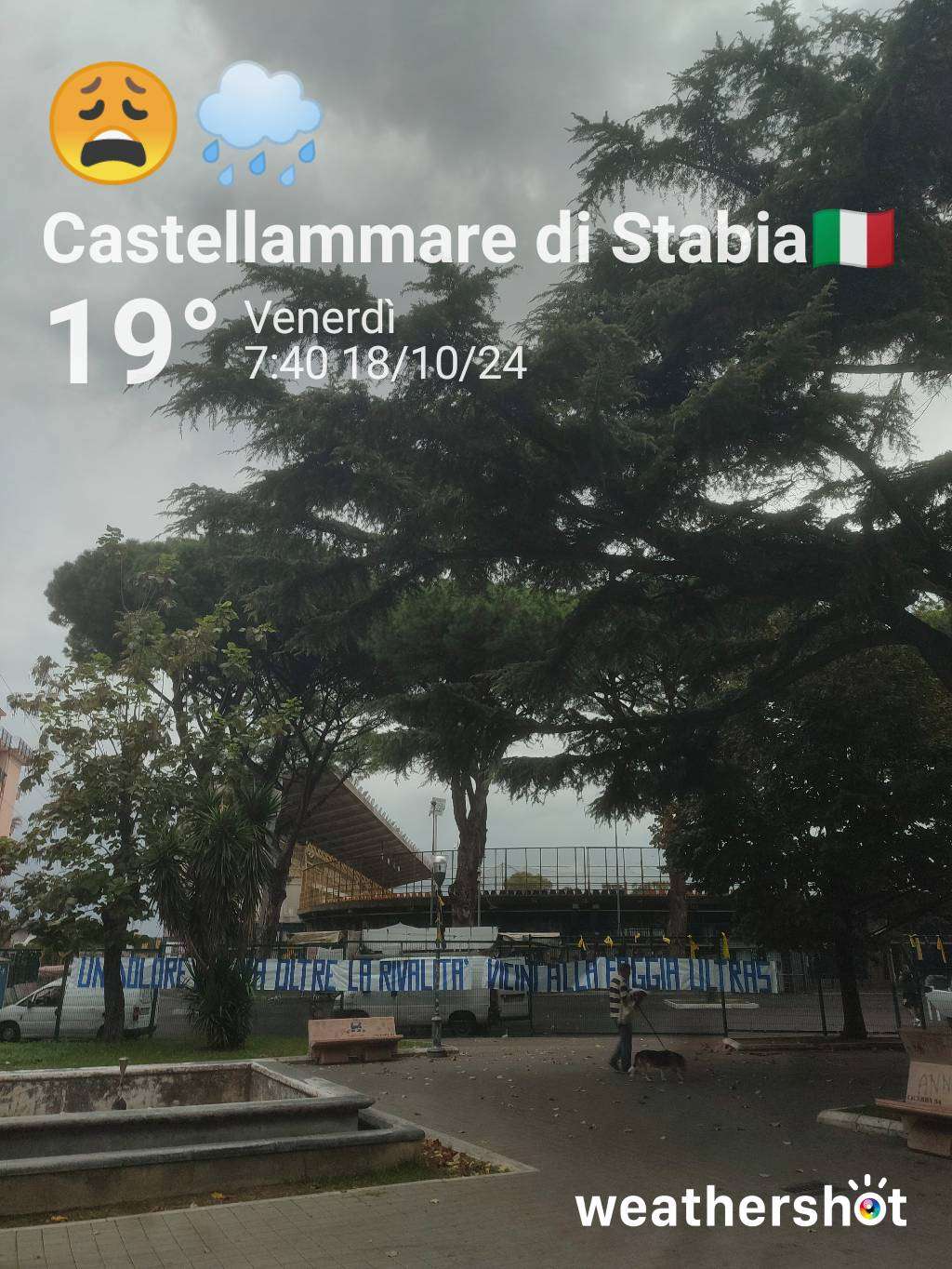 Rainy weather in Castellammare di Stabia, 19°C — October 18, 2024 (community photo)