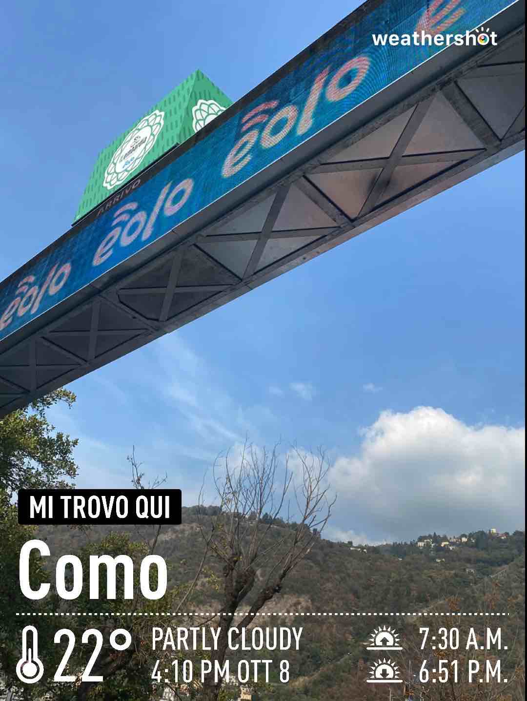 Weather in Como, 22°C — October 8, 2022 (community photo)