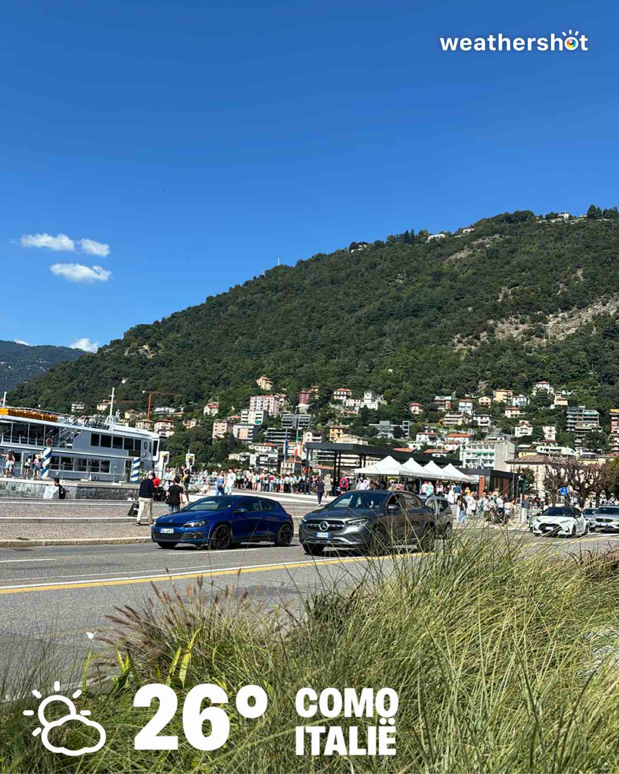 Partly cloudy weather in Como, 26°C — September 4, 2025 (community photo)