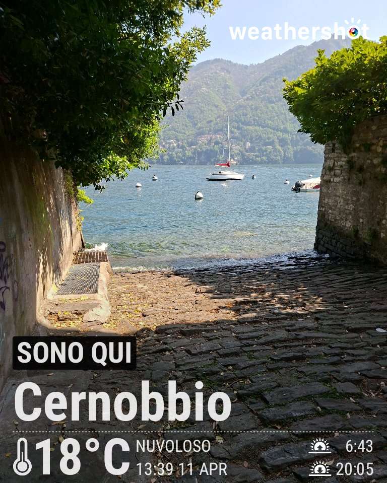 Cloudy night weather in Cernobbio, 18°C — April 11, 2026 (community photo)