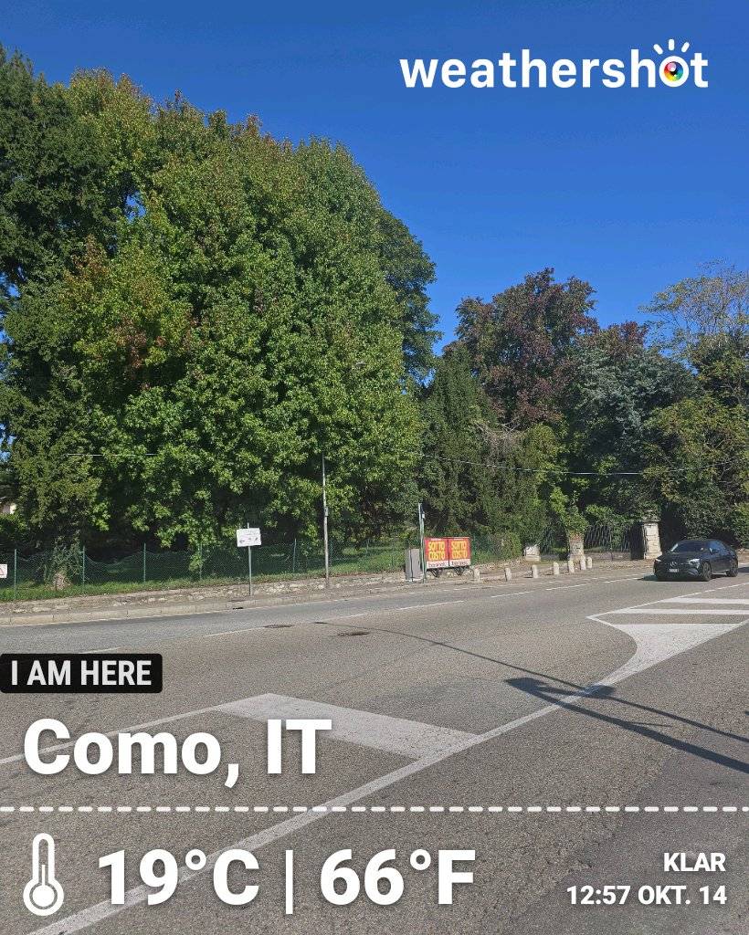 Sunny weather in Como, 19°C — October 14, 2026 (community photo)