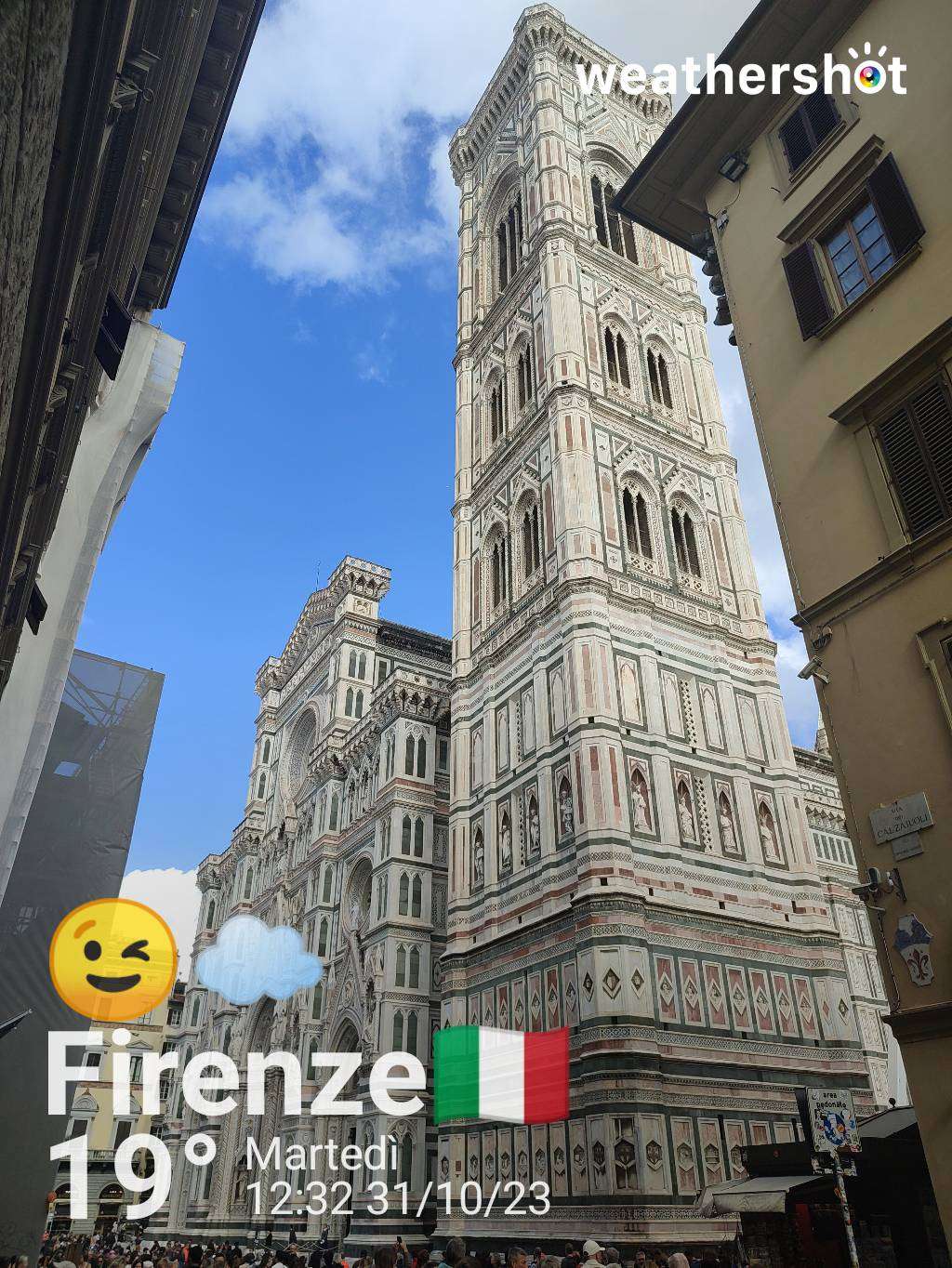 Cloudy weather near Florence, 19°C — October 31, 2023 (community photo)