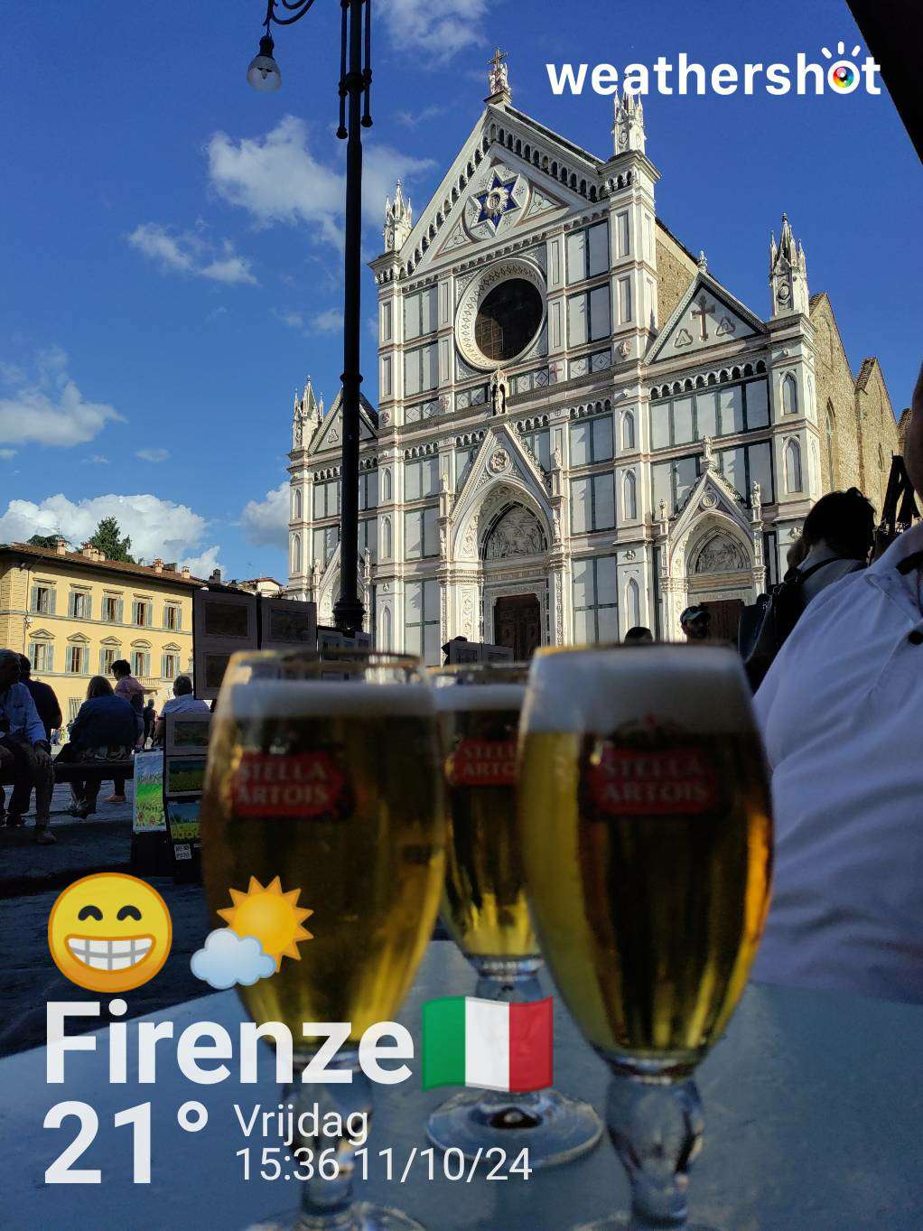 Partly cloudy weather in Firenze, 21°C — October 11, 2024 (community photo)