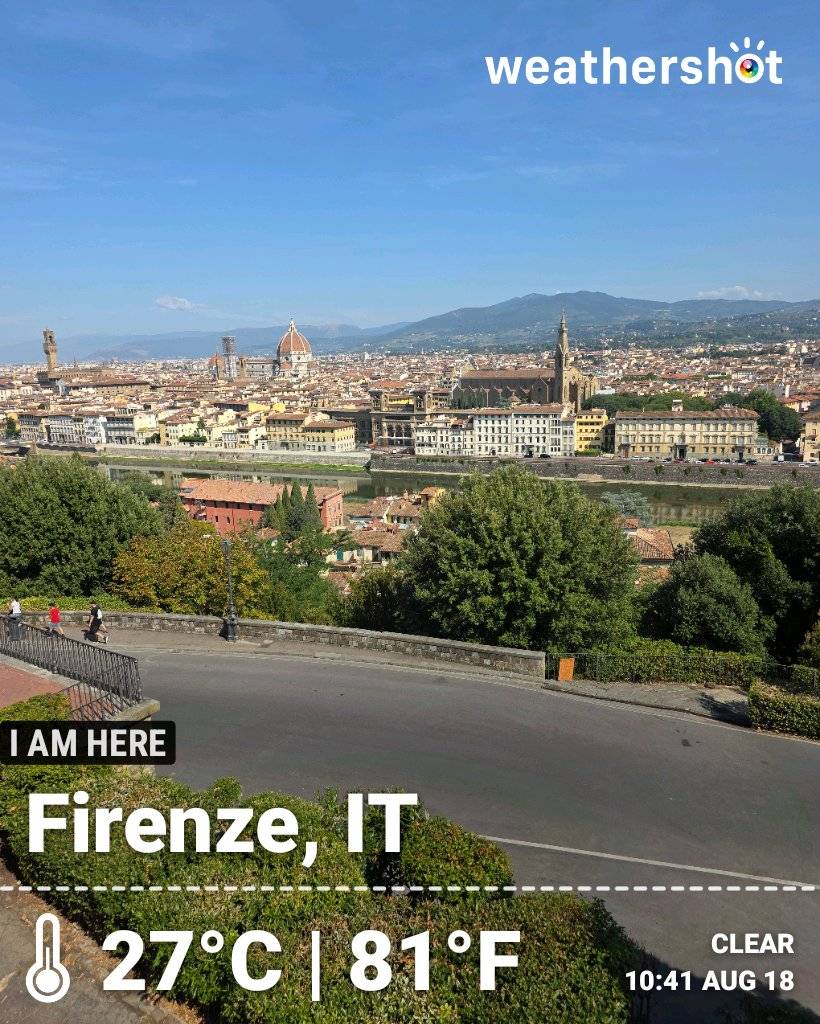 Sunny weather in Firenze, 27°C — August 18, 2026 (community photo)