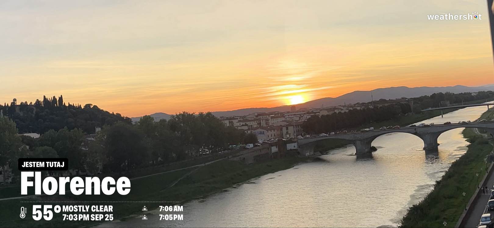 Clear weather in Florence, 13°C — September 26, 2026 (community photo)
