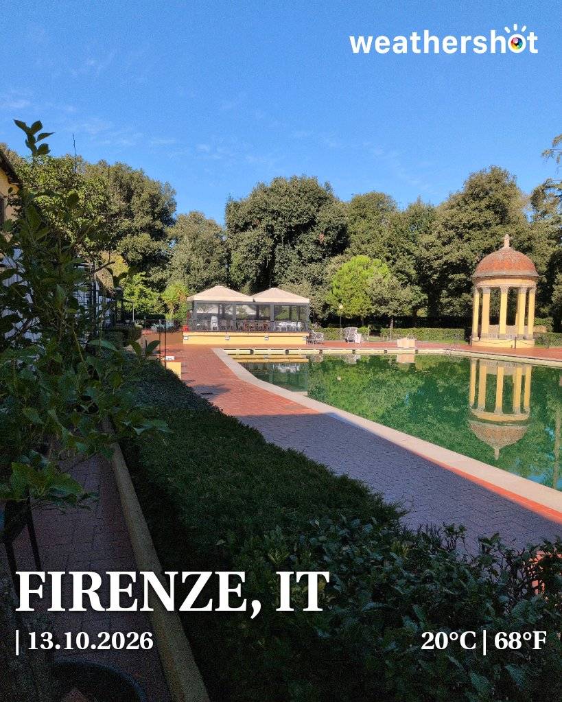 Sunny weather in Firenze, 20°C — October 13, 2026 (community photo)