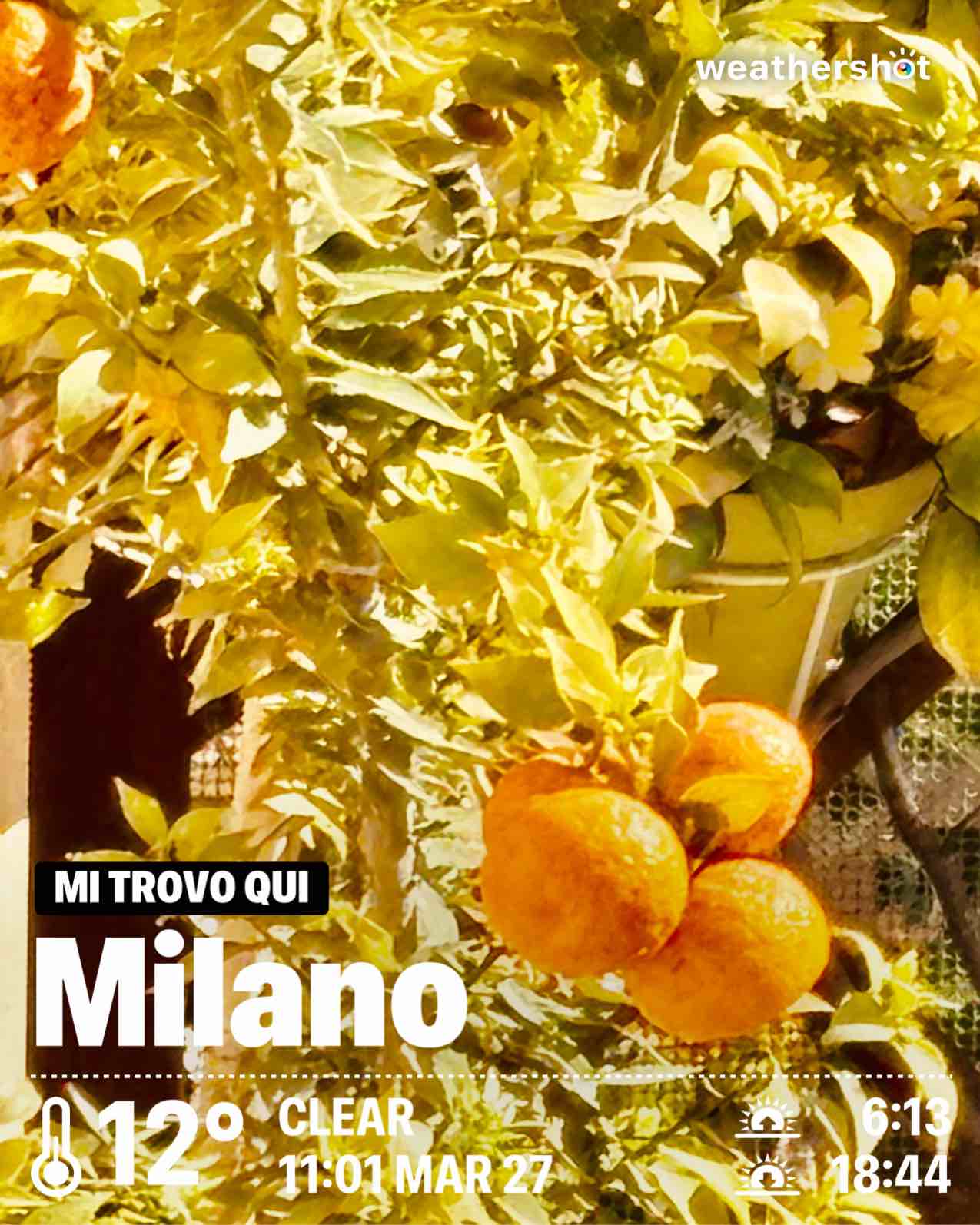 Clear weather in Milano, 12°C — March 27, 2026 (community photo)