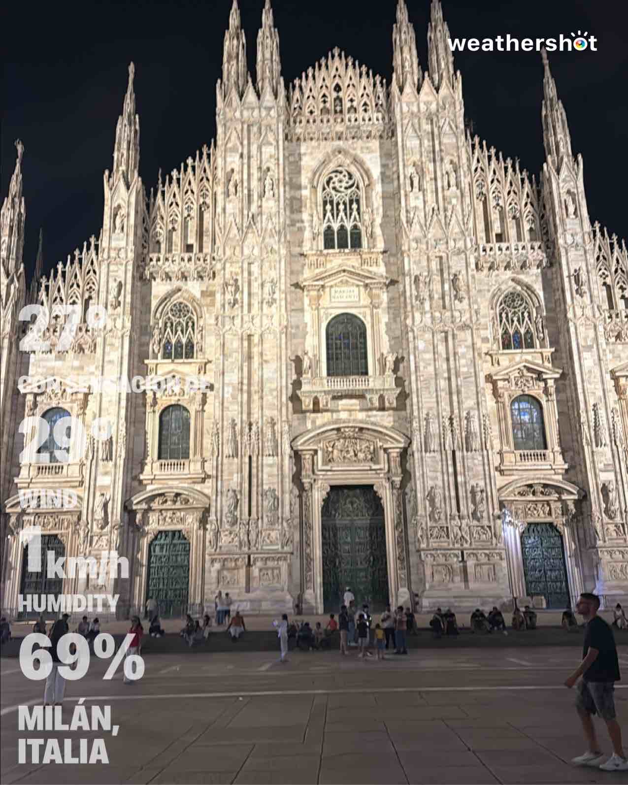 Weather in Milano, 27°C — August 26, 2026 (community photo)
