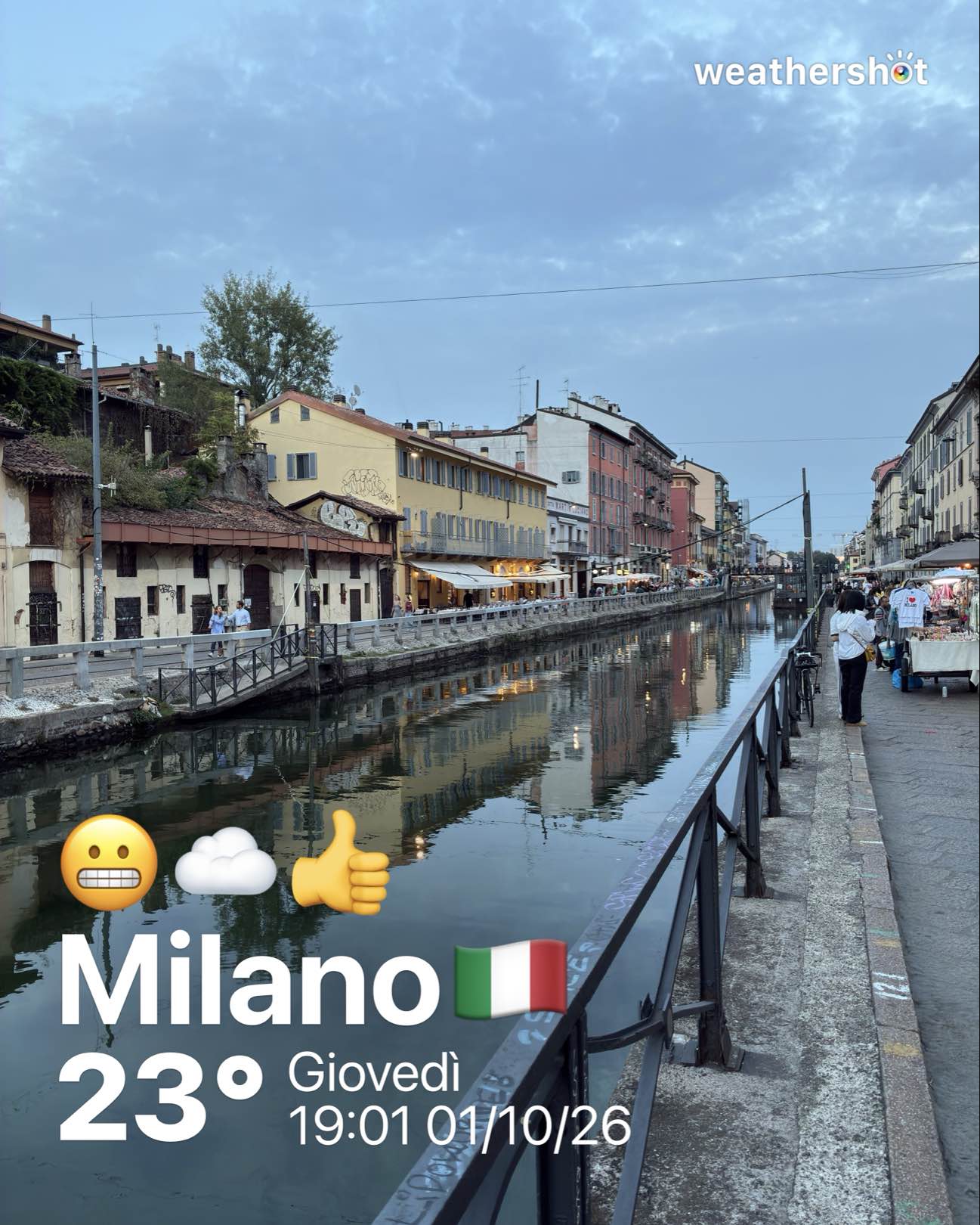 Cloudy weather in Milano, 23°C — October 1, 2026 (community photo)