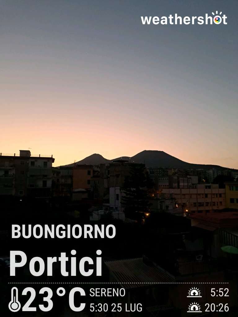 Clear night weather in Portici, 23°C — July 25, 2025 (community photo)
