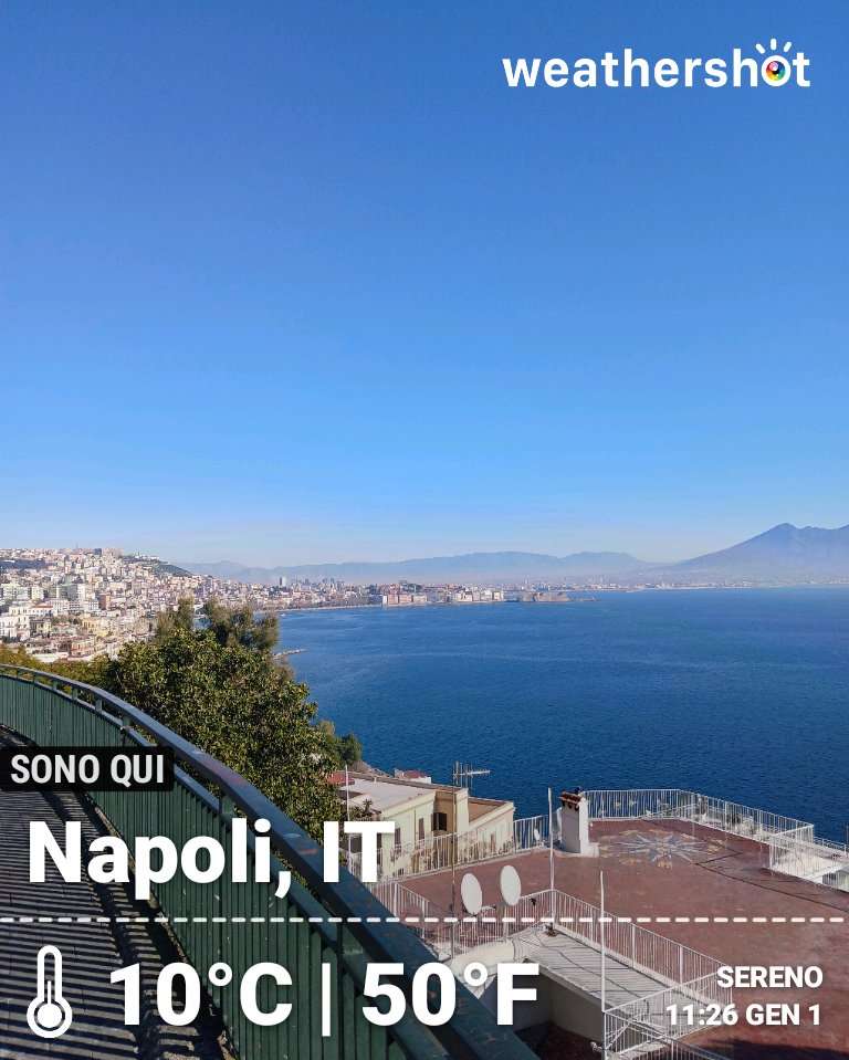 Clear night weather in Napoli, 10°C — January 1, 2026 (community photo)