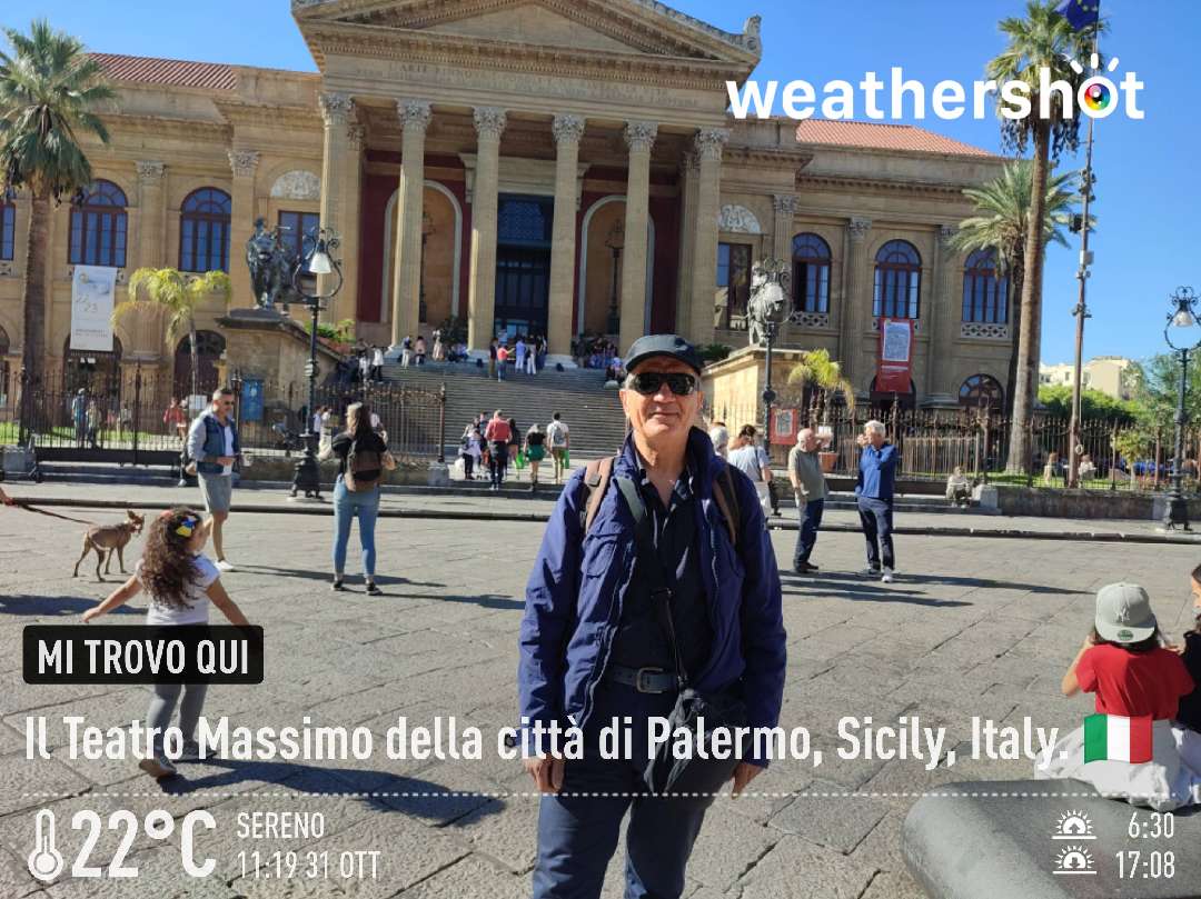 Sunny weather in Palermo, 22°C — October 31, 2022 (community photo)