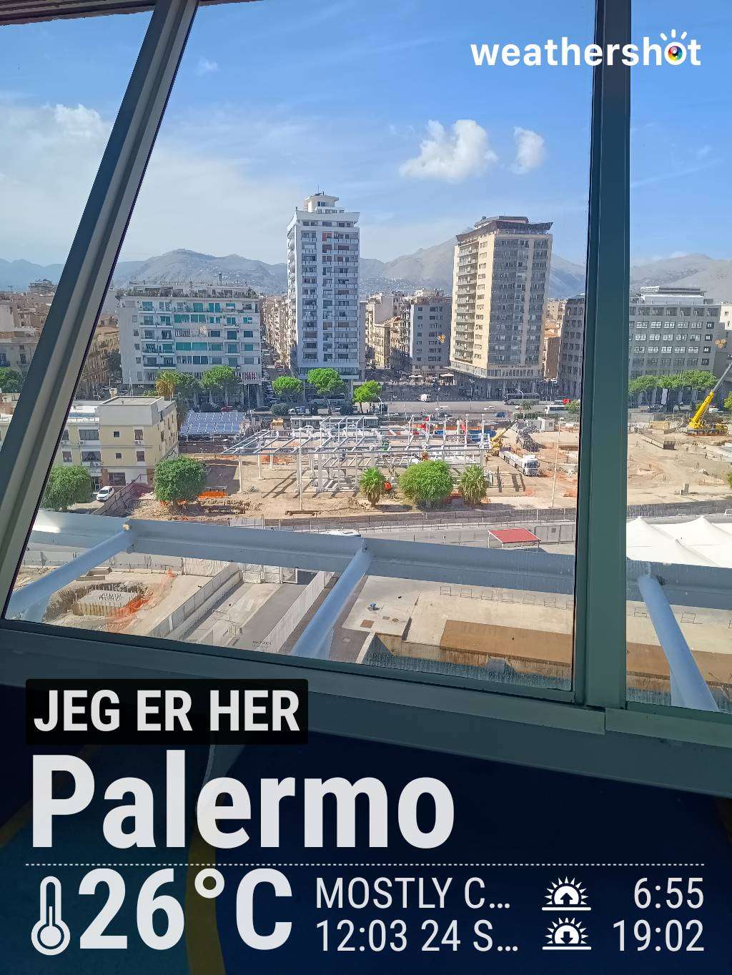 Clear weather in Palermo, 26°C — September 24, 2024 (community photo)