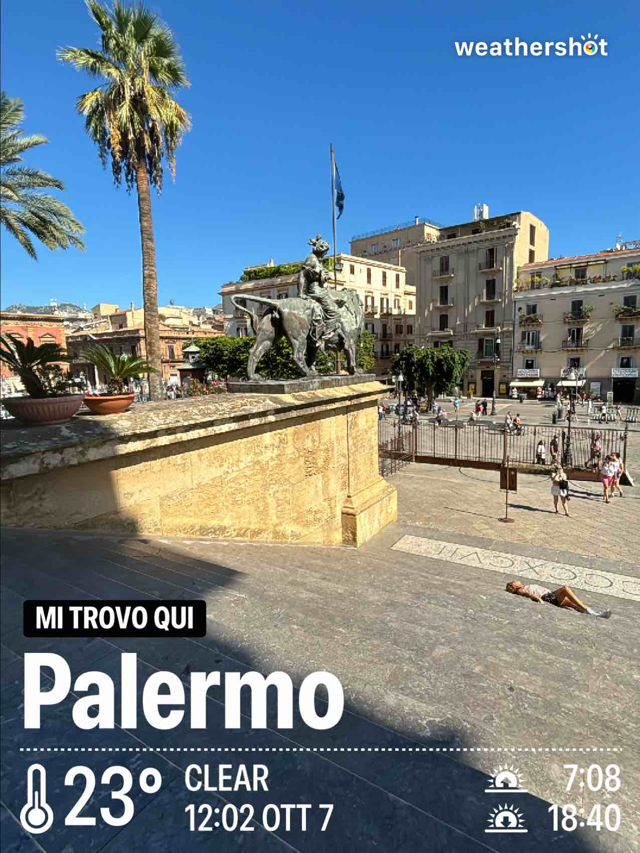 Weather in Palermo, 23°C — October 7, 2024 (community photo)