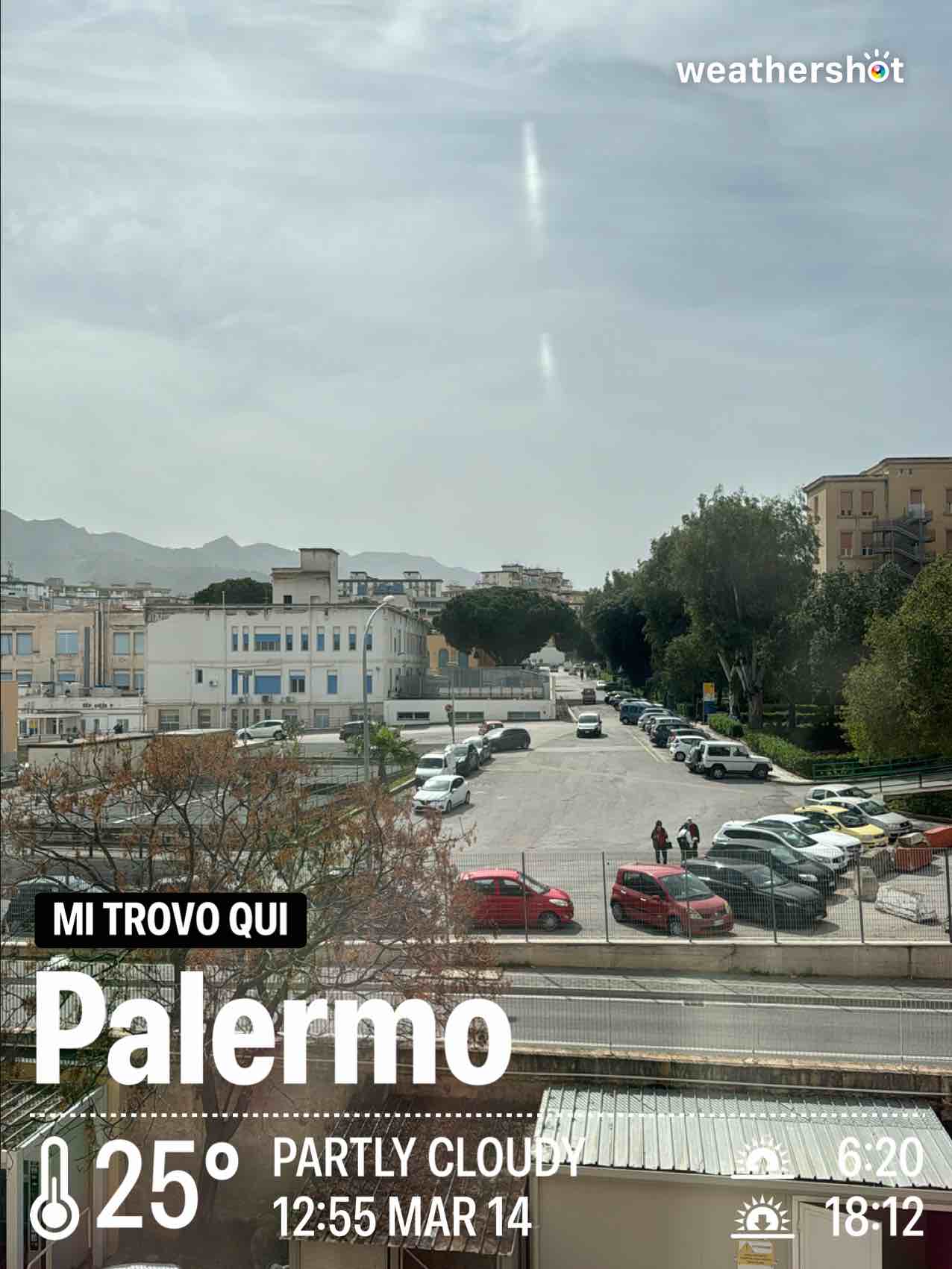 Weather in Palermo, 25°C — March 14, 2025 (community photo)