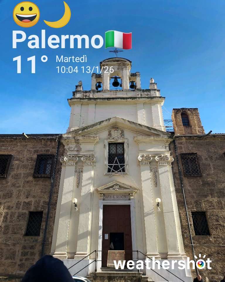 Clear night weather in Palermo, 11°C — January 13, 2026 (community photo)