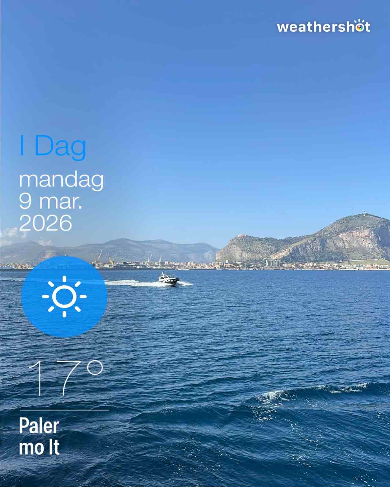 Clear weather in Palermo, 17°C — March 9, 2026 (community photo)