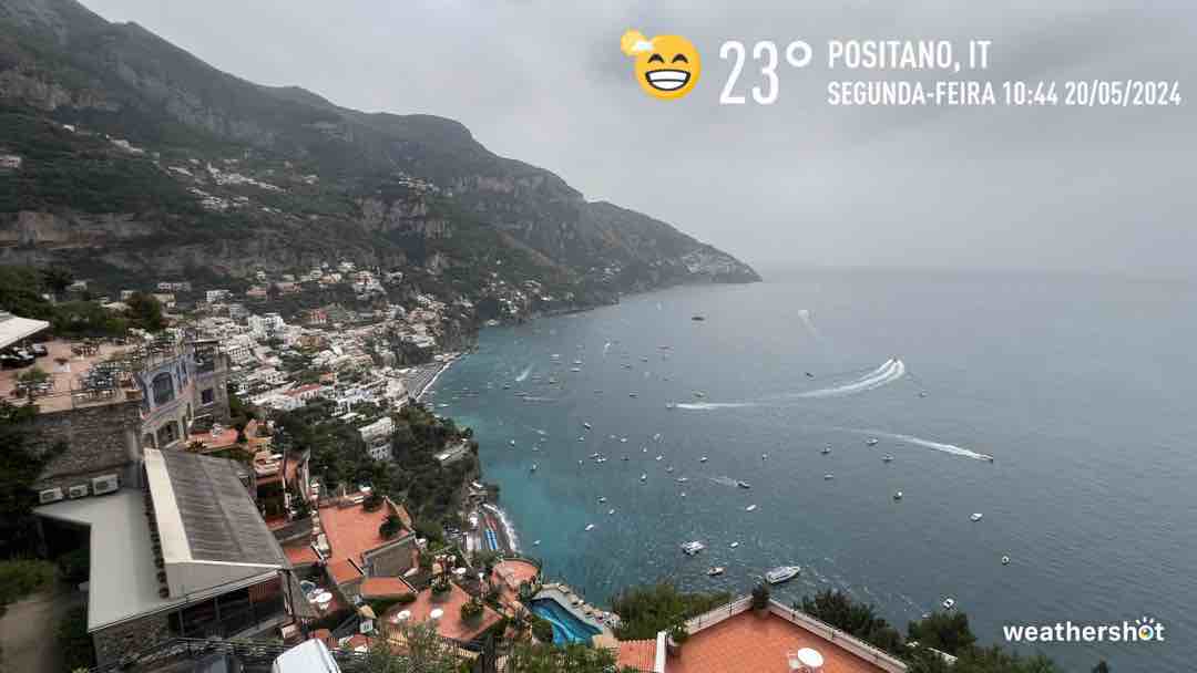 Partly cloudy weather in Positano, 23°C — May 20, 2024 (community photo)