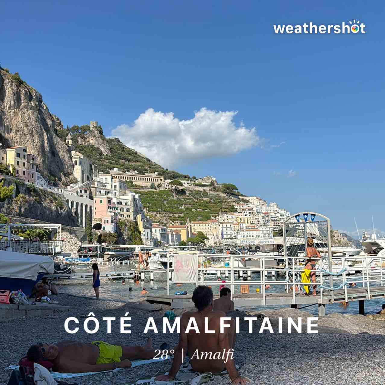 Weather in Amalfi, 28°C — July 22, 2025 (community photo)