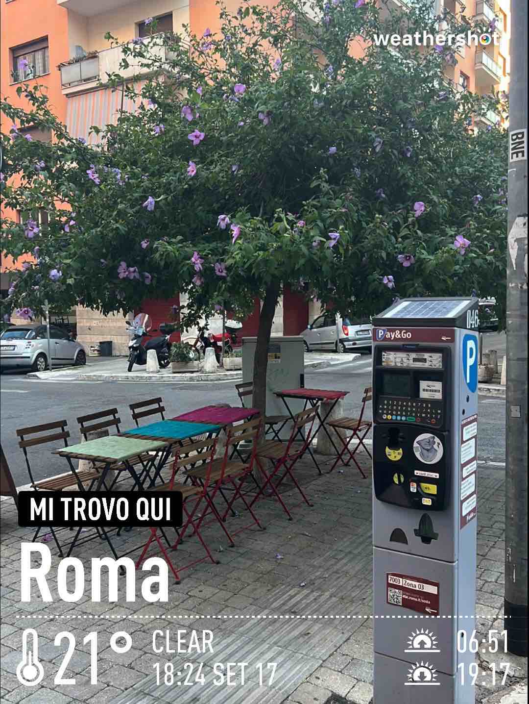 Weather in Roma, 21°C — September 17, 2022 (community photo)