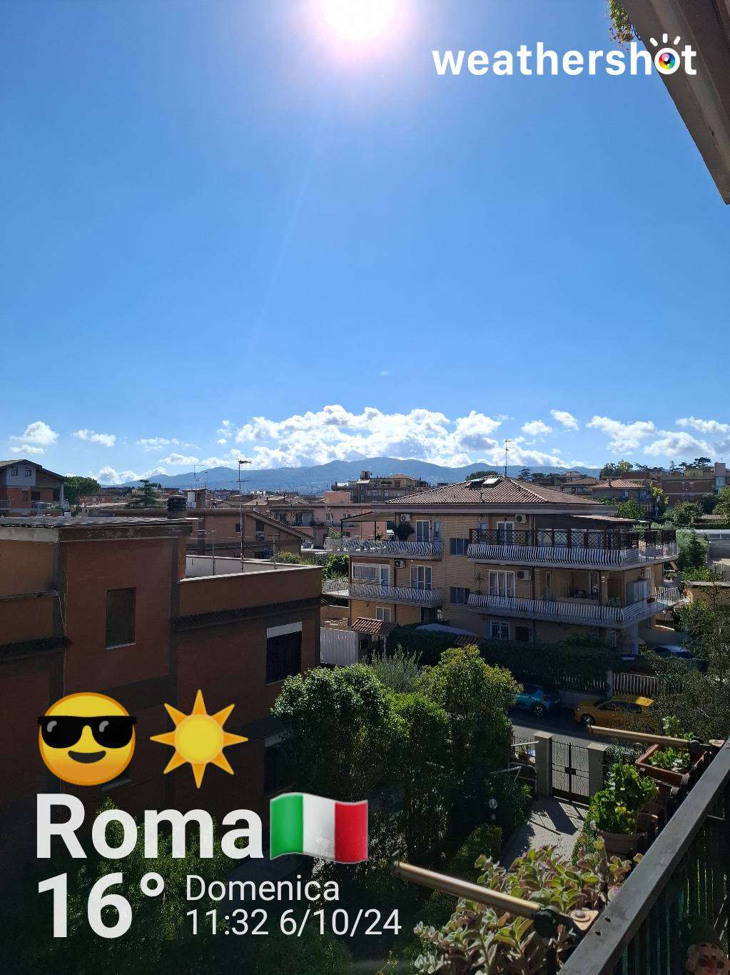 Sunny weather in Roma, 16°C — October 6, 2024 (community photo)