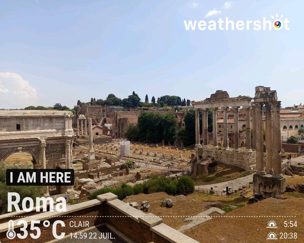 Sunny weather in Rome, 35°C — July 22, 2026 (community photo)