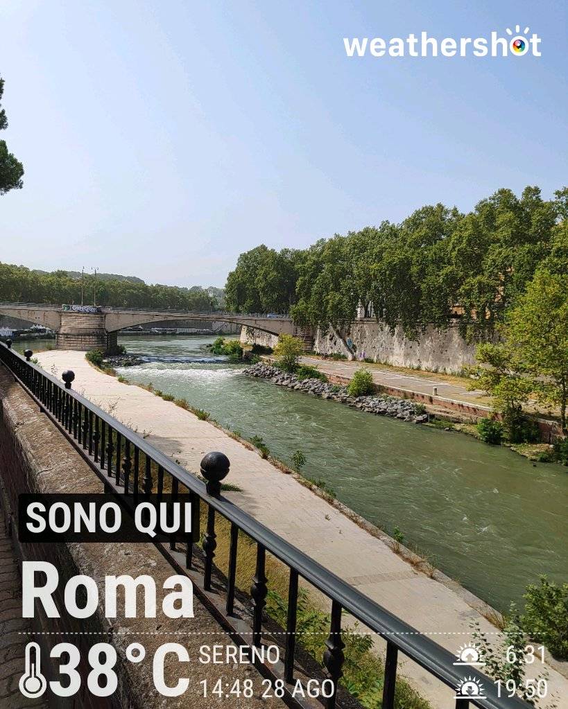 Sunny weather in Roma, 38°C — August 28, 2026 (community photo)