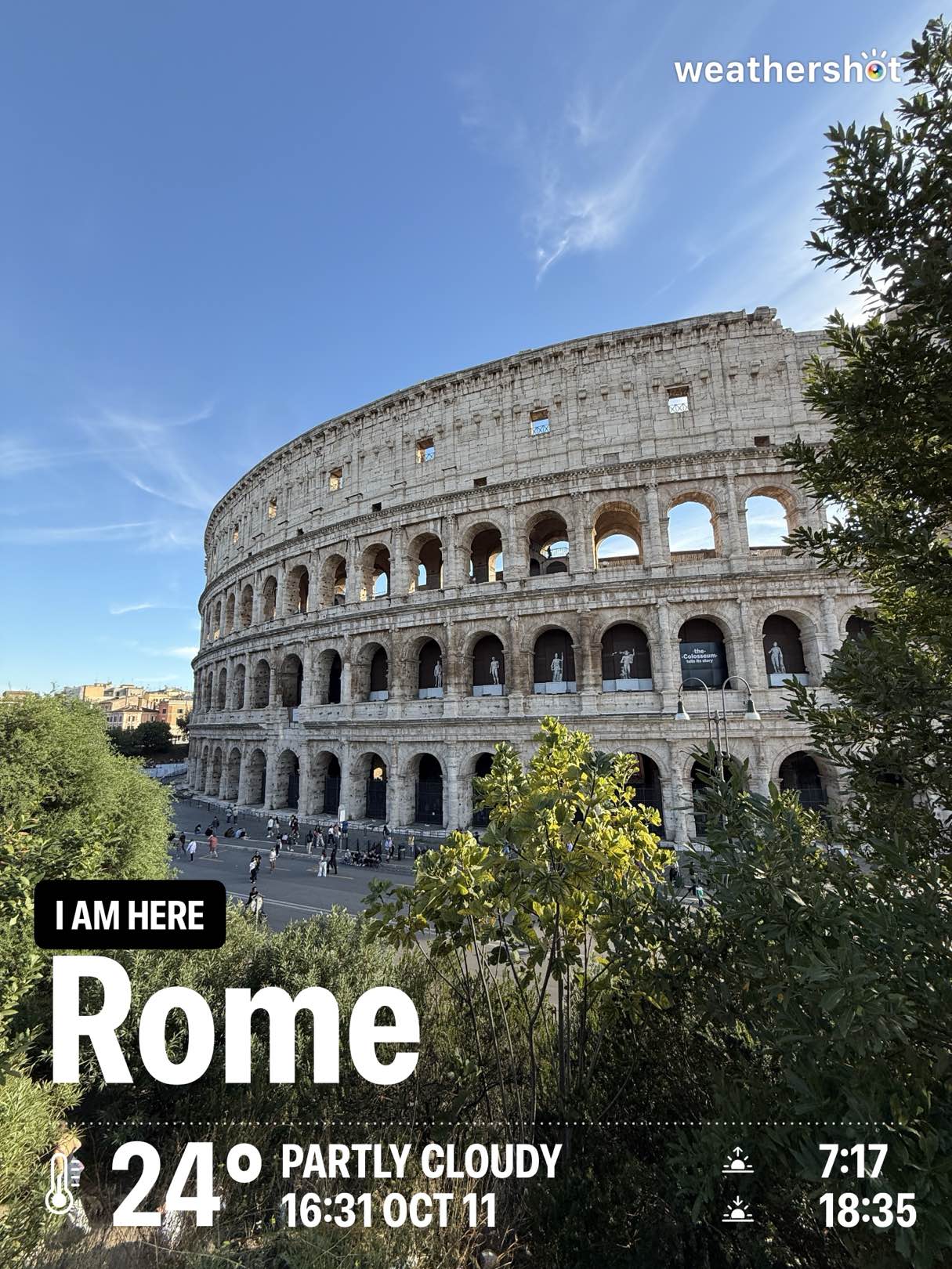 Weather in Rome, 24°C — October 11, 2026 (community photo)