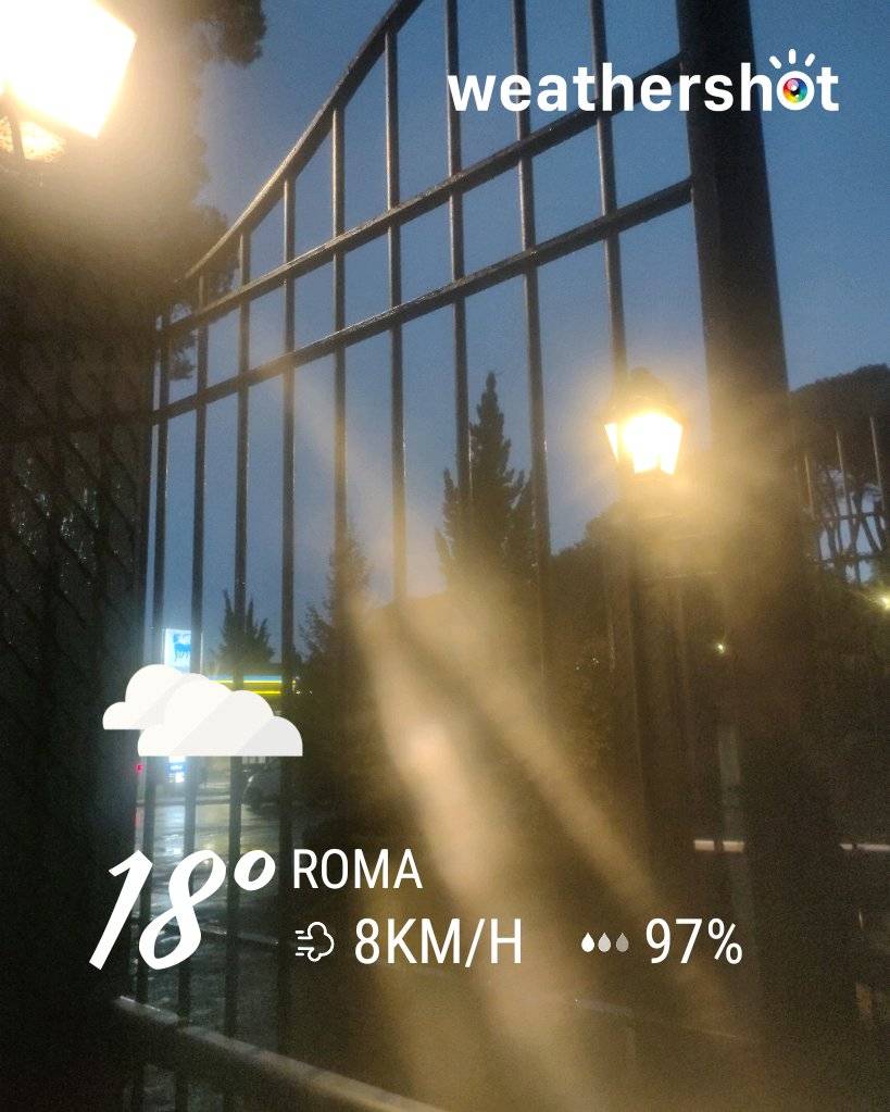 Cloudy weather in Roma, 18°C — October 8, 2026 (community photo)