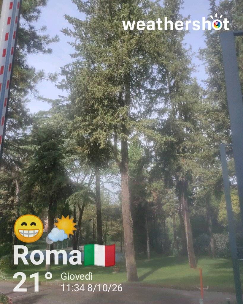 Partly cloudy weather in Roma, 21°C — October 8, 2026 (community photo)