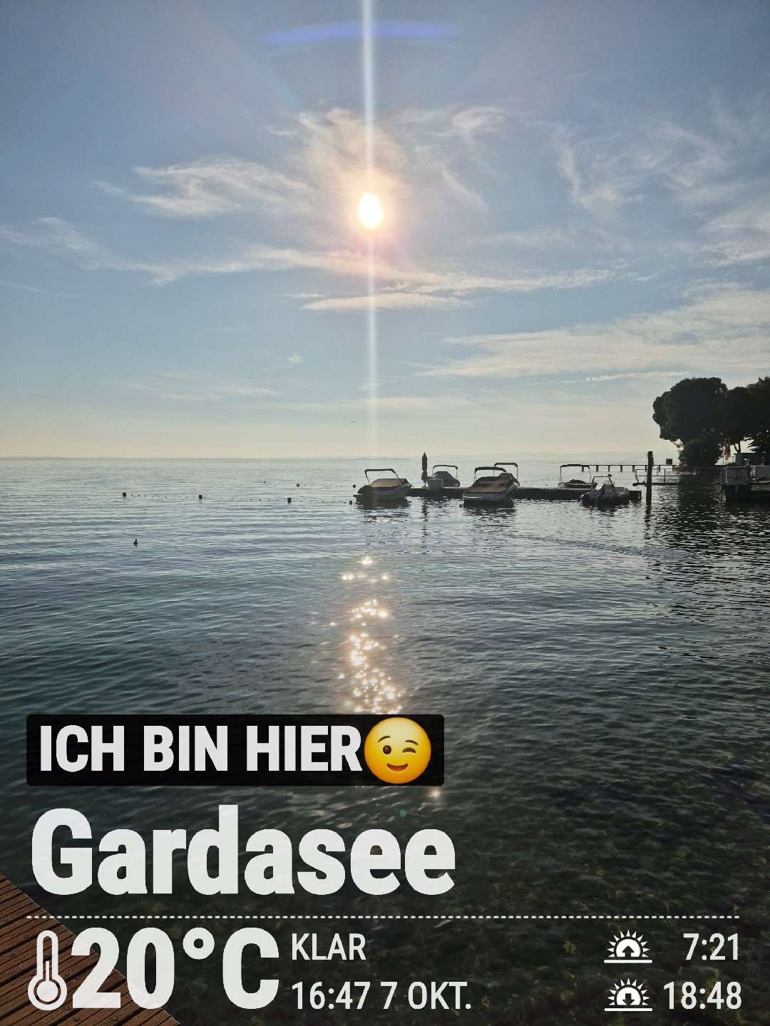 Sunny weather in Bardolino, 20°C — October 7, 2025 (community photo)