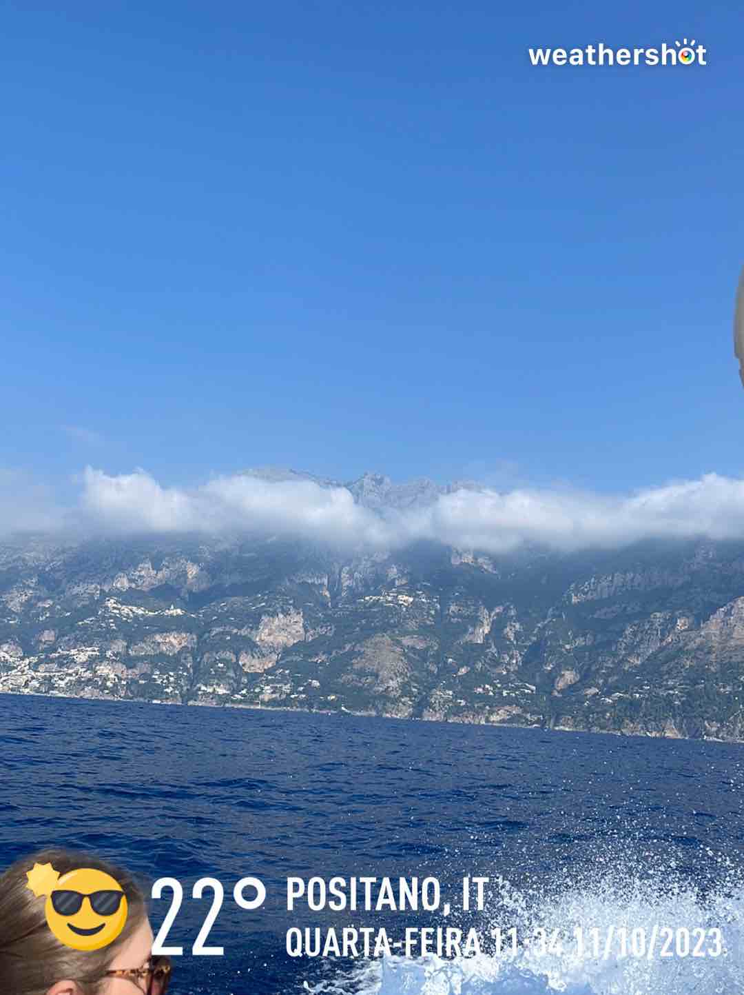 Clear weather in Praiano, 22°C — October 11, 2023 (community photo)