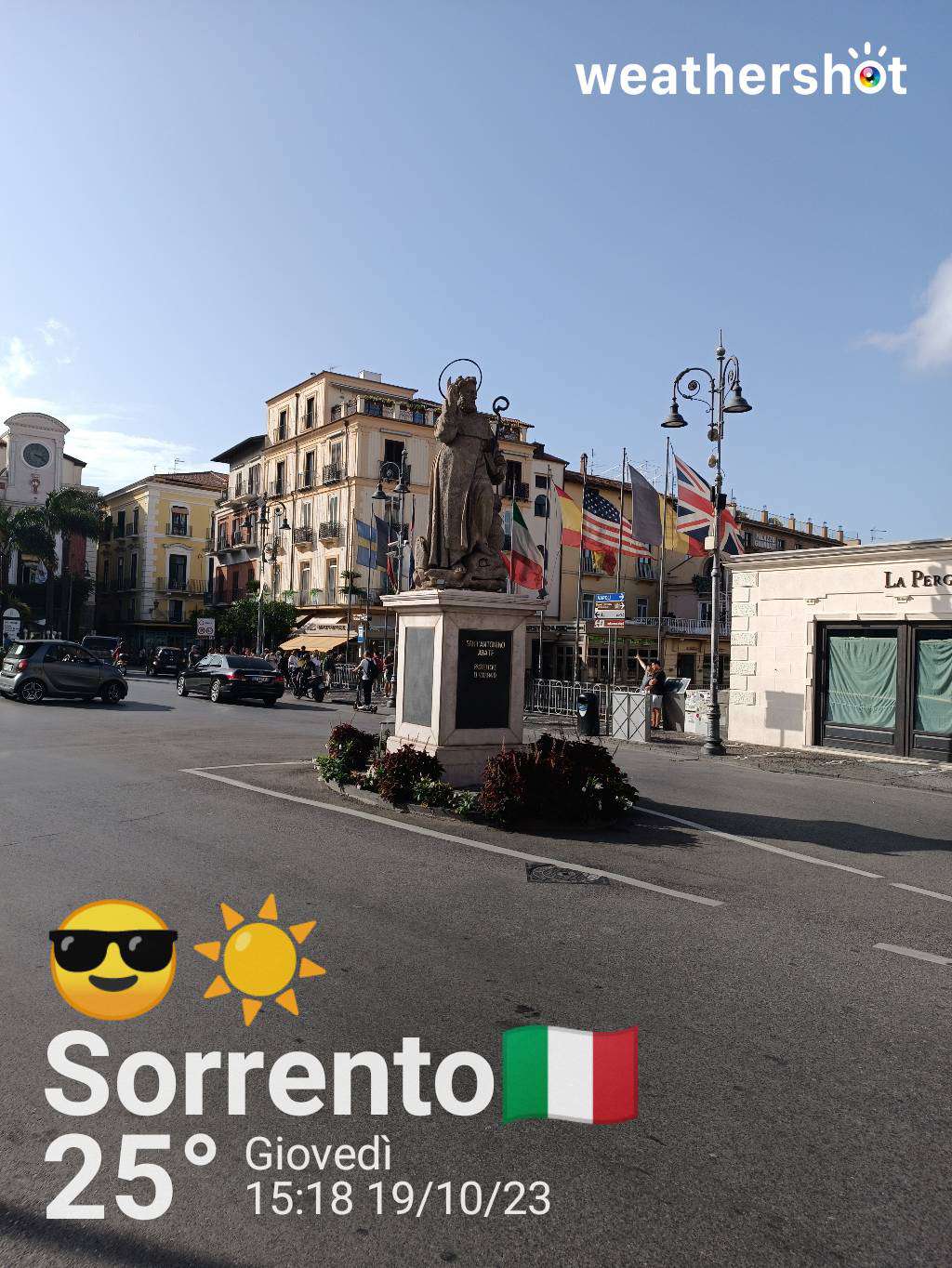 Clear weather in Sorrento, 25°C — October 19, 2023 (community photo)