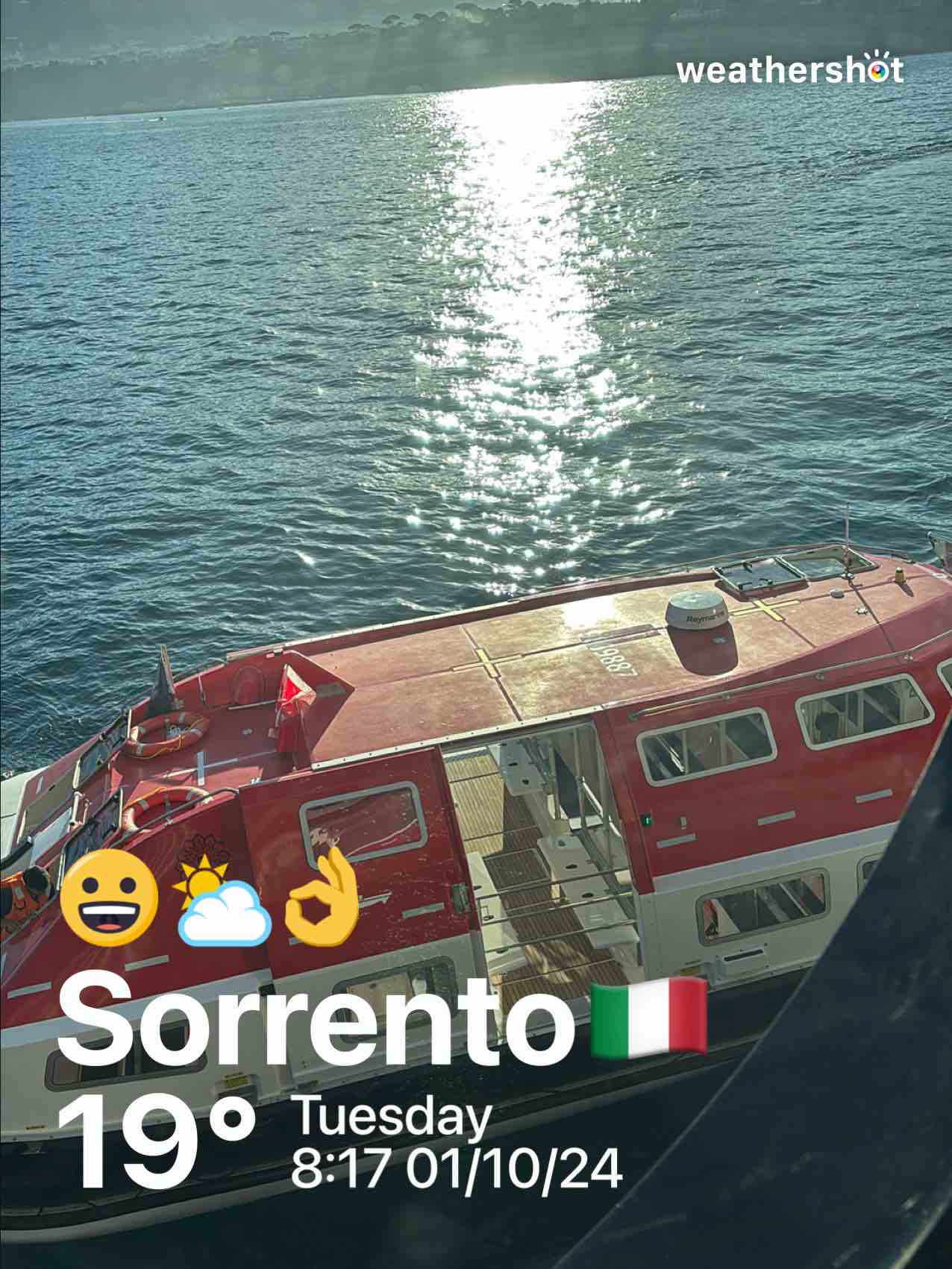 Partly cloudy weather in Sant'Agnello, 19°C — October 1, 2024 (community photo)