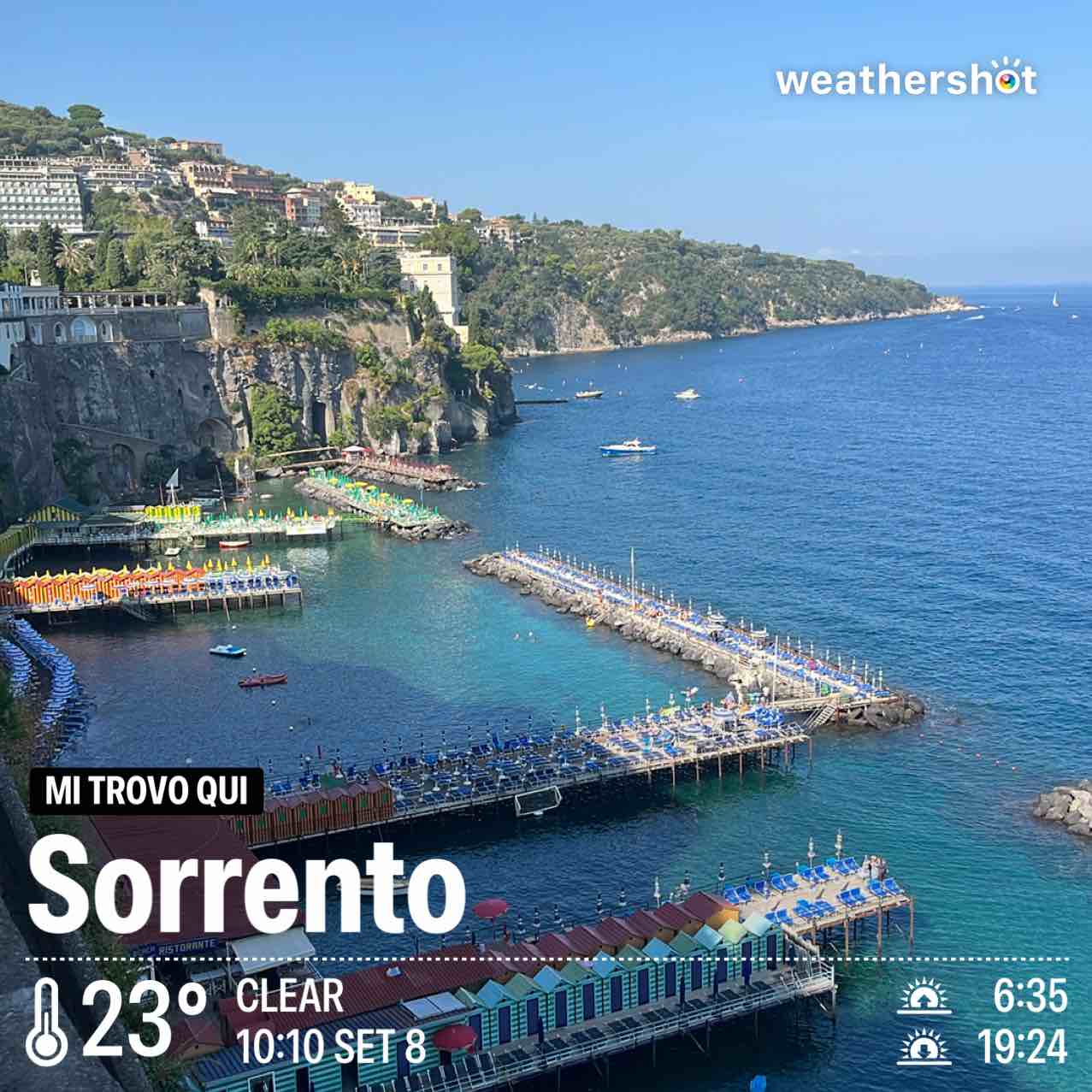 Weather in Sorrento, 23°C — September 8, 2025 (community photo)