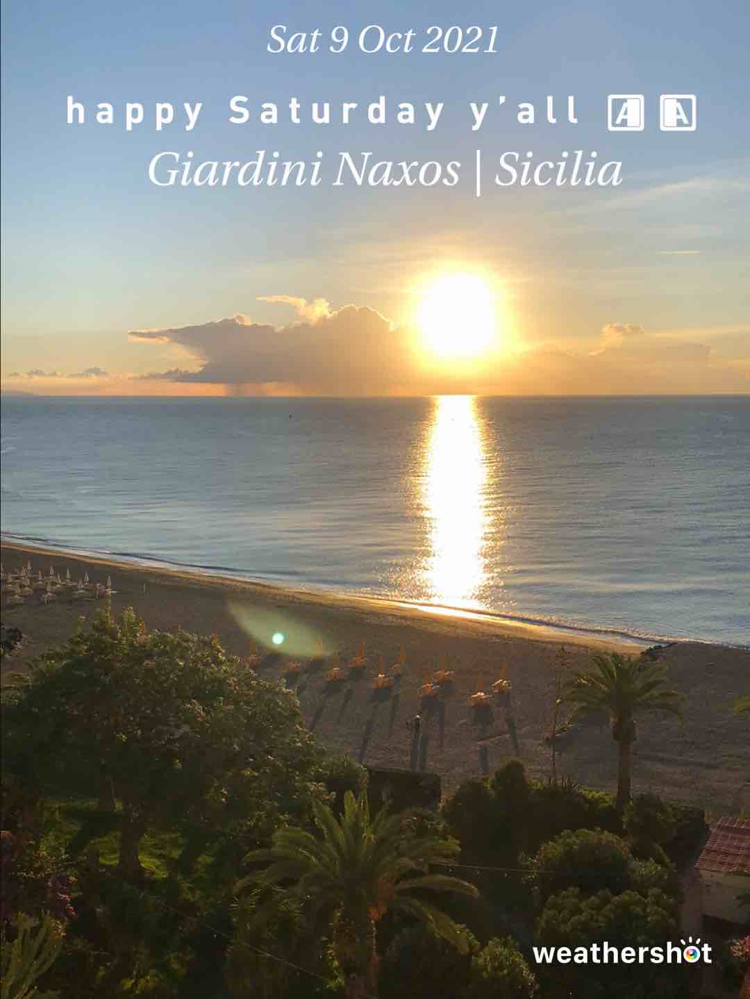 Weather in Giardini Naxos, 18°C — October 9, 2021 (community photo)