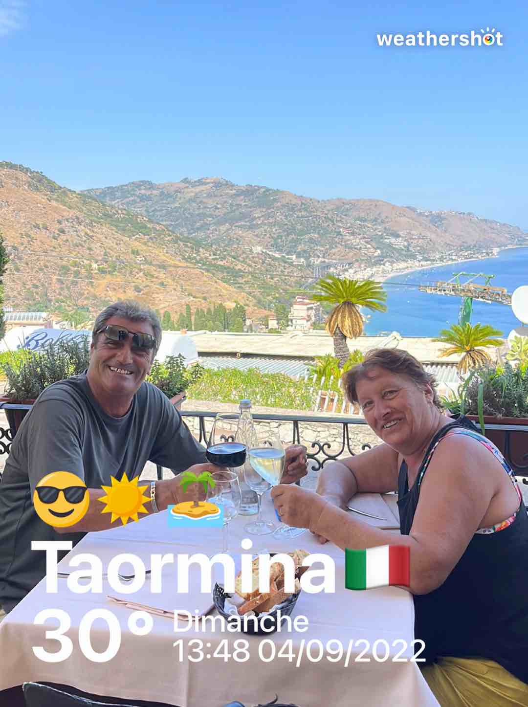 Clear weather in Taormina, 30°C — September 4, 2022 (community photo)