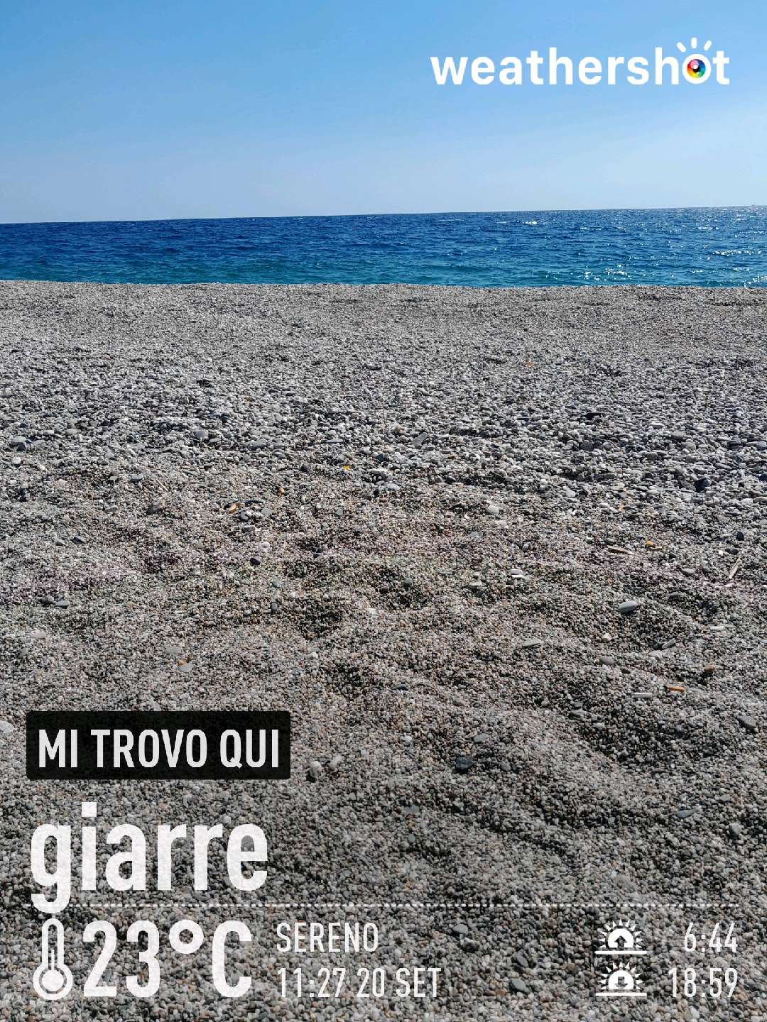 Sunny weather in Fiumefreddo di Sicilia, 23°C — September 20, 2022 (community photo)